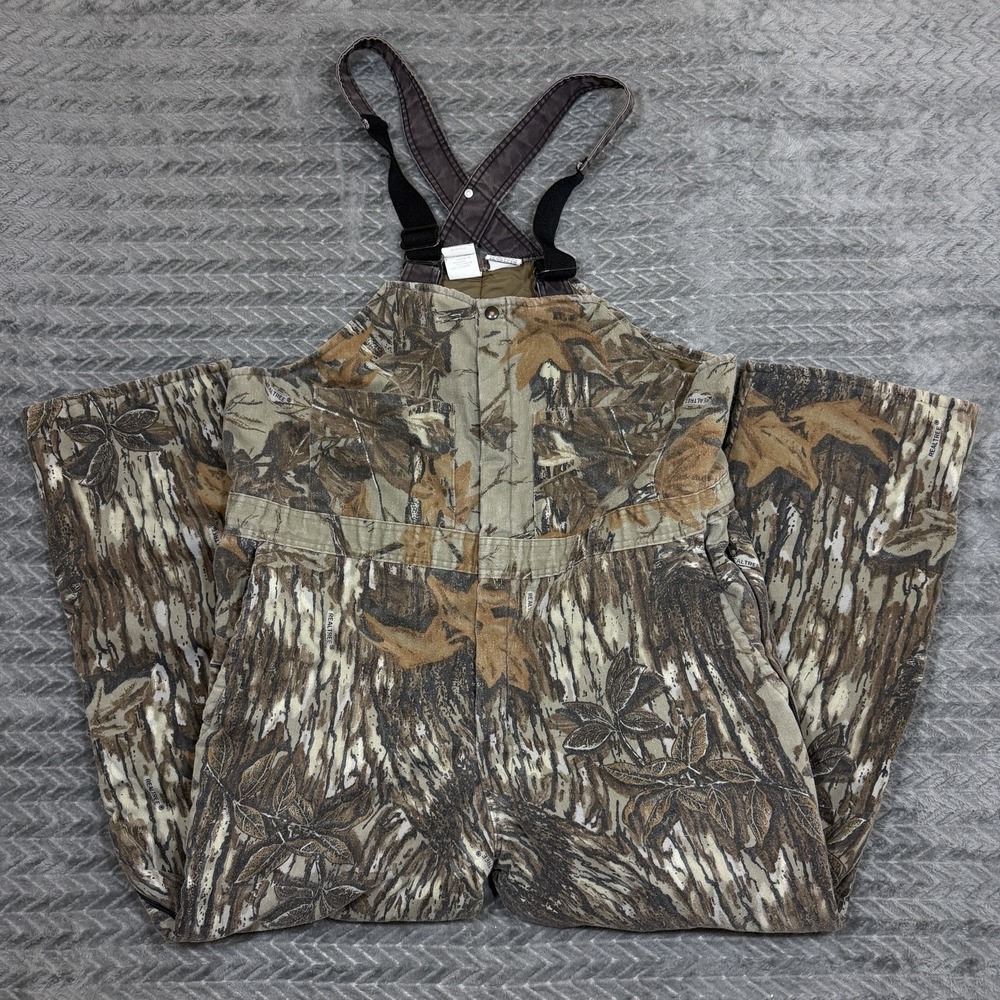 Vtg Walls Blizzard Pruf Adv Camo Insulated Bib Overalls XL Hunting Made In USA